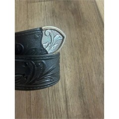 Tony lama Montana Silversmith Tooled Leather Belt California Buckle Mens 34 NWOT
