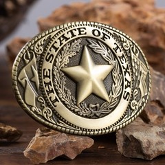 KDG Western Cowboy Belt Buckles Men Vintage One Size, 3-bronze Texas Star