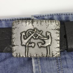 Double Anchor Belt Buckle in Antique Silver – Maritime Metal Buckle