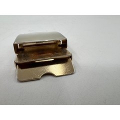 Vintage Solid Brass Military Style Flip Top Web Belt Buckle Gold Tone Made in US