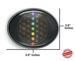 Chakra Sacred Geometry Belt Buckle – Handmade Accessory Gift – 794