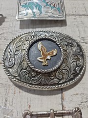 Belt Buckle Lot Of 6 Western & Misc Buckles Turquoise Coral #5407