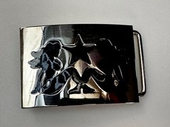 Double Mudflap Girls Belt Buckle Biker Tattoo Trucker Country Cowboy Motorcycle