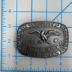 Celebrity Belt Buckle Unisex OS Silver Bicentennial 1776-1976 Eagle Americana