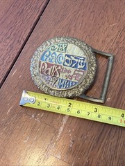 Vintage 1970&rsquo;s Solid Brass PEACE Belt Buckle Hippie Made by Tree Of Life Chile