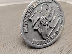 NRA BELT BUCKLE 20th ANNIVERSARY NATIONAL RIFLE ASSOCIATION INSTITUTE FOR ACTION