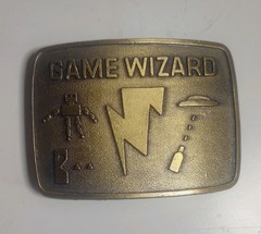 Lot of 3 Vintage Belt Buckles: Rare Game Wizard & Classic Biker Motorcycles