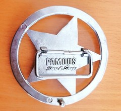 FAMOUS STARS AND STRAPS BELT BUCKLE CHROME SILVER