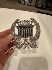 Vintage 2004 Cadillac Emblem Belt Buckle Girls Flag Crown Made In USA