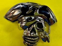 Pirate Skull Head with Hat Bandana Halloween Cosplay Raised 3D Belt Buckle