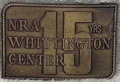 NRA Whittington Center 15 Years Belt Buckle 3.5&Prime; x 2.5&Prime; for 1.75&Prime; Belt