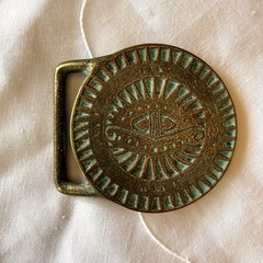 Trinity Hippie Egyptian Revival Style « Third Eye of God » Sold Brass Belt Buckle