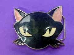 Black Kitty Cat Cartoon Anime Novelty Gift Enamel Belt Buckle