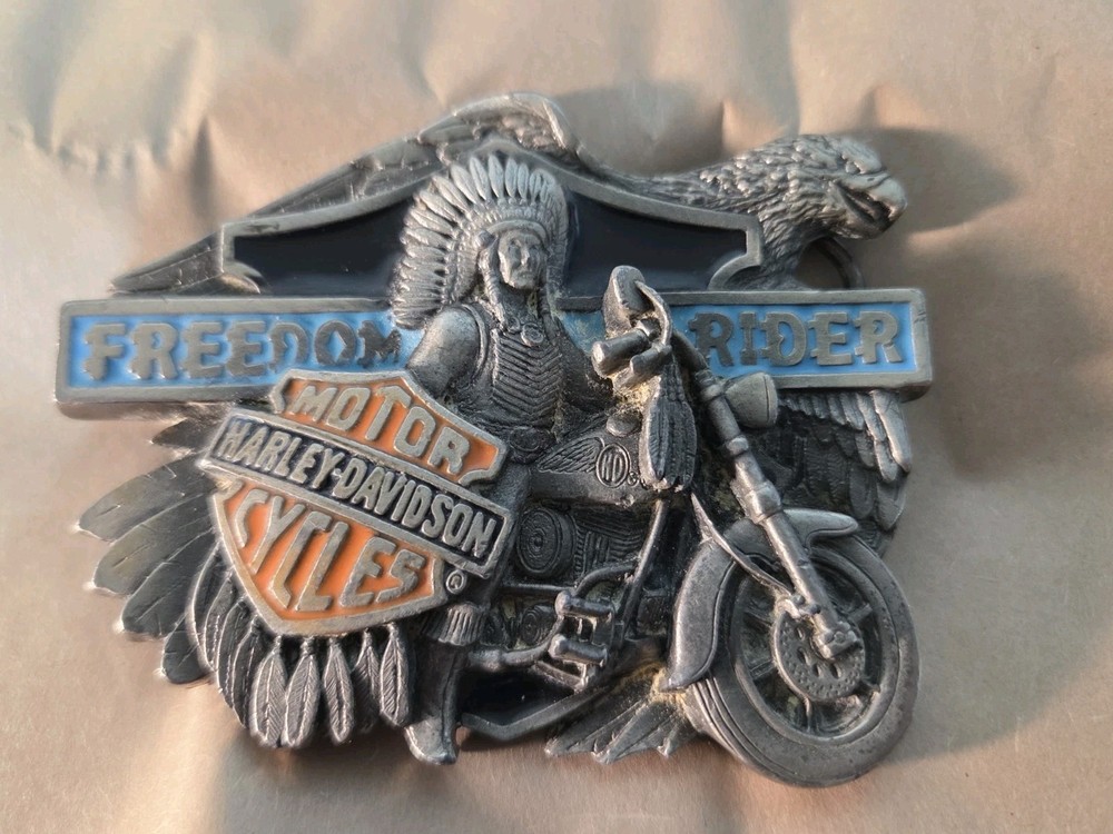1993 Vtg Harley-Davidson Superglide Freedom Rider Belt Buckle Baron USA Chief