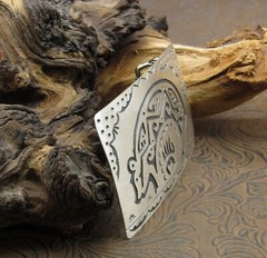 Satin Finished Sterling Silver Overlay Spirit-Line Bear Belt Buckle