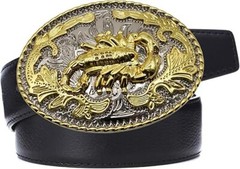 Scorpion Zinc Alloy Western Rodeo Gold Tone Design Fashion Cowboy Belt Buckle