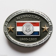 Missouri MO State Flag Western Metal Belt Buckle