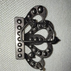 Silver Rhinestone Crown Belt Buckle, Metal Clamp Closure, Fits 1.5 in Belt