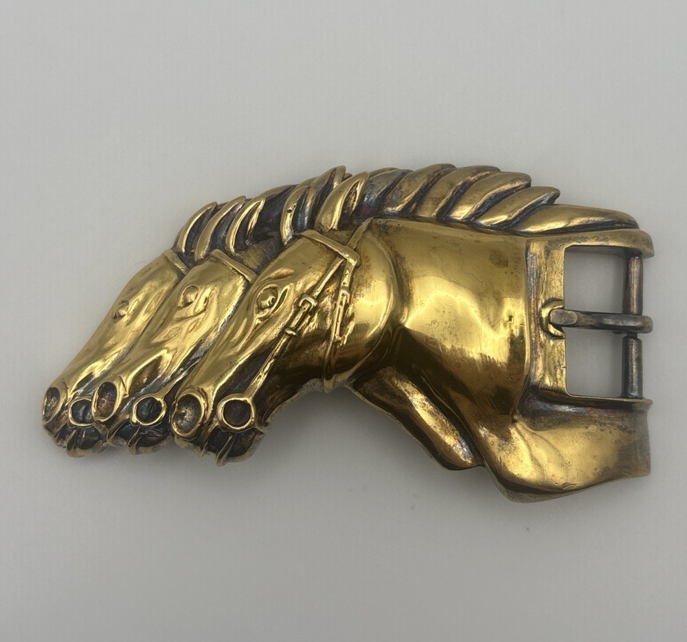 Barry Kieselstein-Cord Gold plated Sterling Silver Stallion Horse Head Buckle