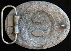 Siskiyou Oval 1937 Buffalo Nickel Coin Enamel & Metal Belt Buckle E-5