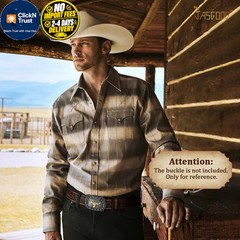 JASGOOD Western Leather Belt Strap for Fits waist size 31&Prime;-35&Prime;, C-dark Brown