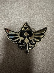 Nintendo THE LEGEND OF ZELDA Black and Gold Triforce 2016 Metal Belt Buckle NEW