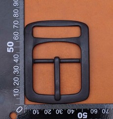 1-1/2&Prime; Heavy Duty Solid Black Matte Center Bar Leather Belt Buckle Replacement