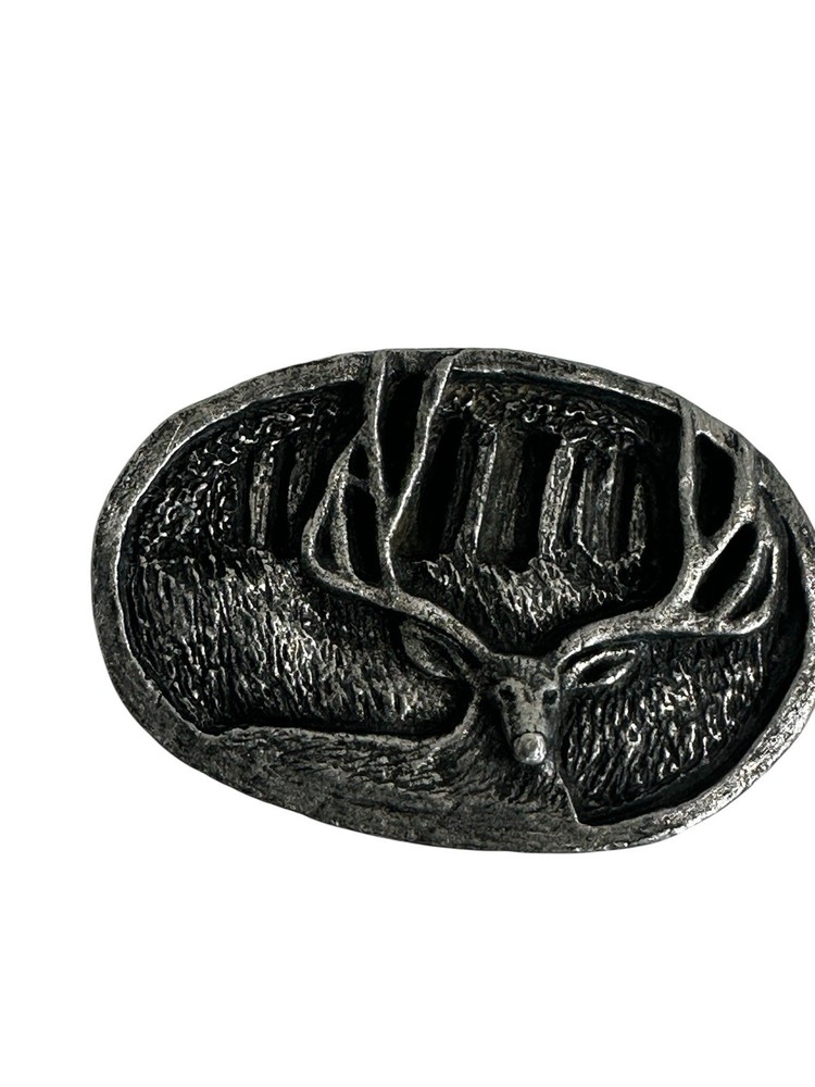 Stetson 2003 Elk Buck Belt Buckle Rustic Western Hunting Lodge Aesthetic USA