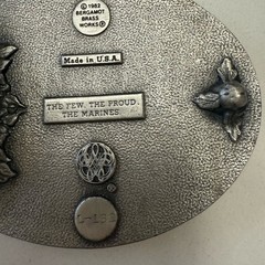 Vintage 1982 US Marines Belt Buckle Iwo Jima Bergamot Brass Works The Few The Pr