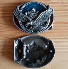 Eagle open wings bike motorcycle belt buckle (choice colors)