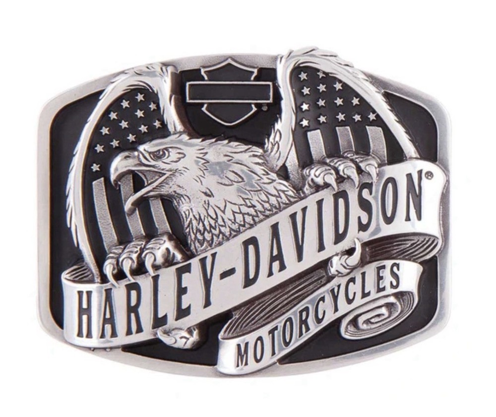 Harley Davidson Men&rsquo;s Eagle Wing Over America Belt Buckle MAU002/61