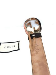 GUCCI Pre-Owned Interlocking Belt Beige Leather