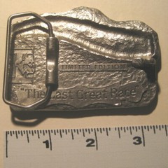 NOS IDITAROD 1987 Belt Buckle Brass or Bronze New Husky Brand Last Great Race