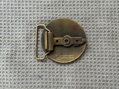 Vintage Enterprise Pizza Advertising Belt Buckle Hit Line USA Restaurant Promo