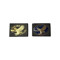 NRA Belt Buckle Golden Eagle 2010 Gold with Blue Background New in Original Box