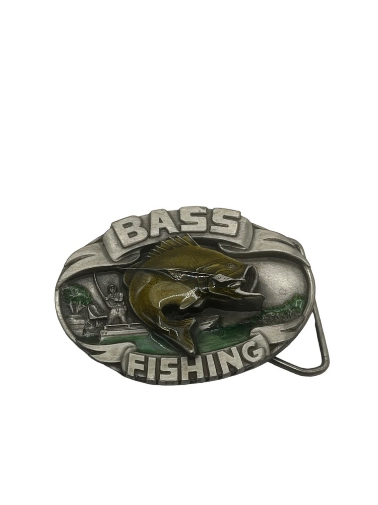 Siskiyou Bass Fishing Enamel & Metal Belt Buckle F-40
