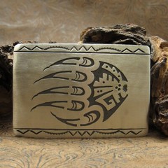 Sterling Silver Overlay Bear Claw Design Belt Buckle+