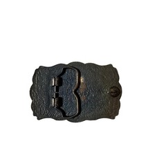 Antique Brass Tone Wildlife Bear Deer Scene Western Belt Buckle