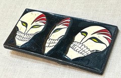 Black Enamel Skull Mask Belt Buckle Gothic Punk Anime Style Fits 1.5” Belt