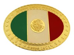 Mexico Mexican Flag Belt Buckle Country Rodeo HEBILLA Vaquero ESTADO UNIDOS US