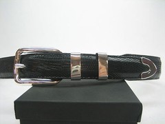 Genuine lizard belt size&rsquo;s 26 to 46.w/ sterling silver 925 buckle 4 pc set U.S.A