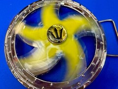Spinning Arrow Yellow Star Circle Neptune Symbol Round Spinner Large Belt Buckle
