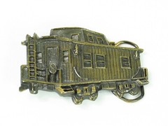 Vintage Railroad Caboose Belt Buckle Brass Train 1979 Chicago Limited Edition