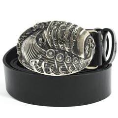 Viking warship Drakkar german silver buckle, Scandinavian Nordic Celtic warrior