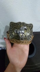 Vintage Western Cowboy Belt – Retro Buckle Printed Belt for Men & Women