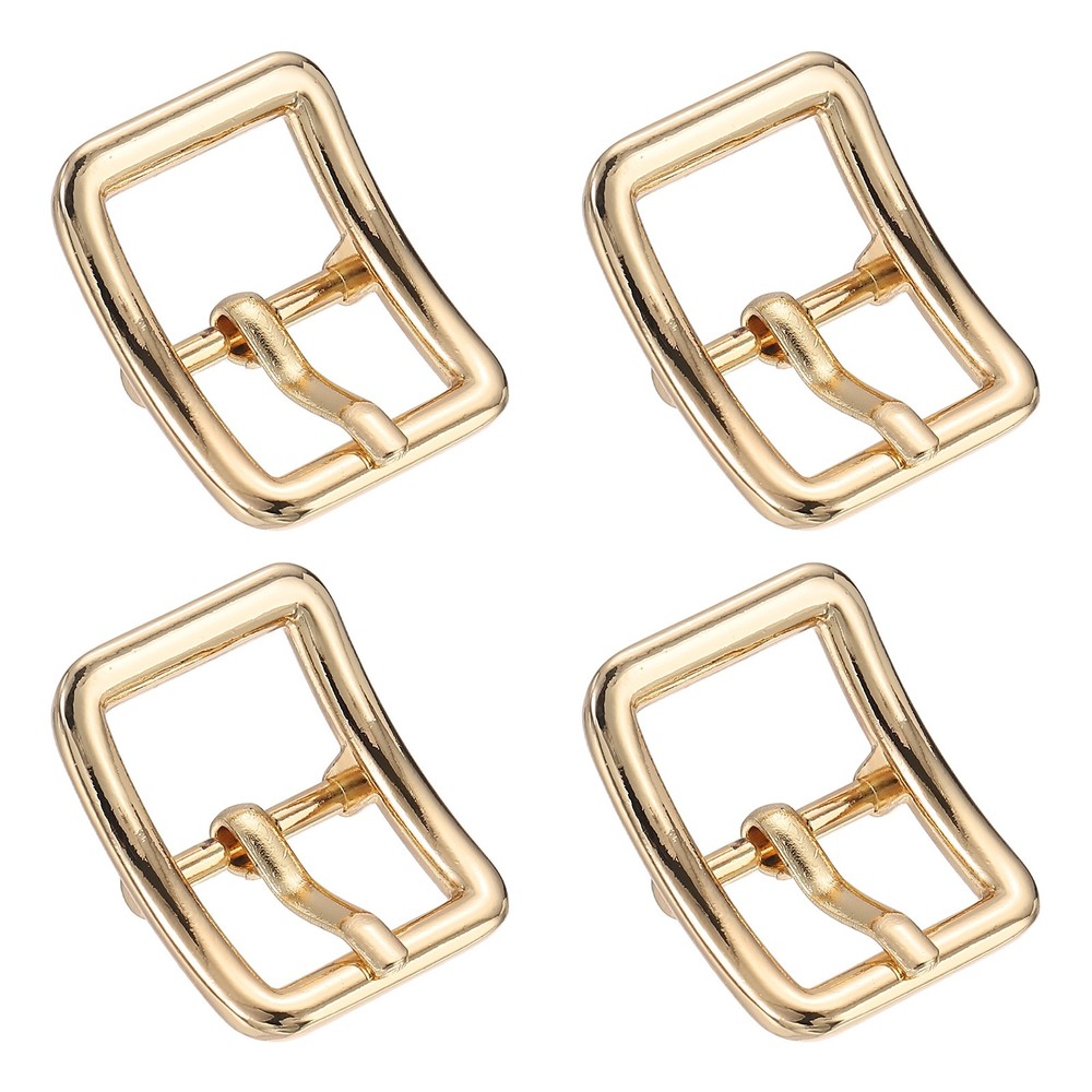 4Pcs Single Prong Belt Buckle 0.63&Prime; ID Curved Bow Buckle for Belt, Light Gold