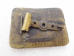 Vintage R.J Roberts Co Chevrolet Rectangle Brass Belt Buckle Never Worn