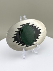 Southwestern Green Malachite Look Belt Buckle Arroyo Grande 1993