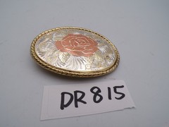 Vintage Rose Western Themed Belt Buckle 3 5/8&Prime; X 2 1/2&Prime; Signed W Usa Made