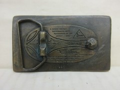 1970s Davos Pennsylvania Railroad Locomotive & Train Brass Fashion Belt Buckle